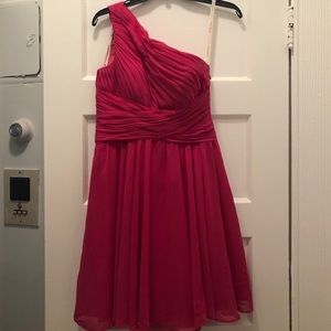 One Shoulder Chiffon Bridesmaids Dress